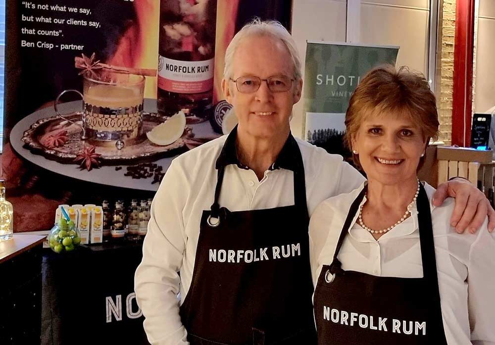 Richard Crisp and partner at Norfolk Rum
